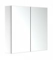 HOMCOM Bathroom Mirror Cabinet, Stainless Steel Wall Mounted Bathroom Storage Cabinet with Double Doors, 60x55cm