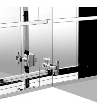HOMCOM Bathroom Mirror Cabinet, Stainless Steel Wall Mounted Bathroom Storage Cabinet with Double Doors, 60x55cm