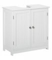 kleankin 60x60cm Under-Sink Storage Cabinet  Adjustable Shelf Drain Hole White