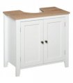 kleankin Bathroom Pedestal Under Sink Cabinet Floor  Storage Shelf Double Door