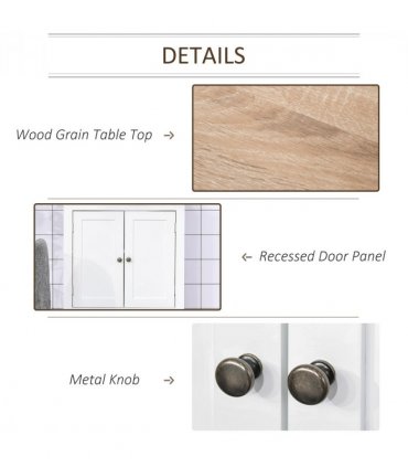 kleankin Bathroom Pedestal Under Sink Cabinet Floor  Storage Shelf Double Door