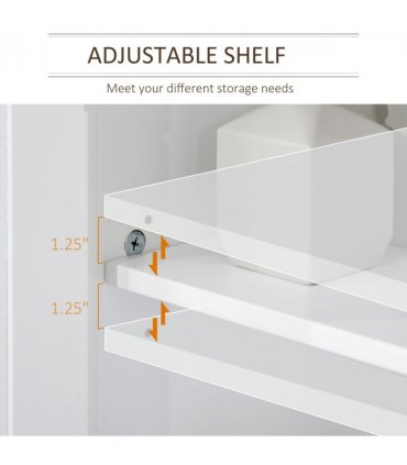 kleankin Bathroom Pedestal Under Sink Cabinet Floor  Storage Shelf Double Door
