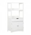 kleankin Bathroom Floor Storage Cabinet Kitchen Sideboard Standing Unit  Doors