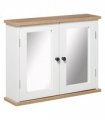 kleankin Bathroom Mirror Cabinet Wall Mounted Storage Cupboard W/ Double Door