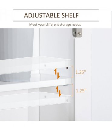 kleankin Bathroom Mirror Cabinet Wall Mounted Storage Cupboard W/ Double Door