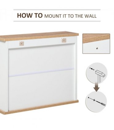 kleankin Bathroom Mirror Cabinet Wall Mounted Storage Cupboard W/ Double Door