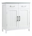kleankin Freestanding Bathroom Cabinet with 2 Drawers 2 Doors Adjustable Shelf