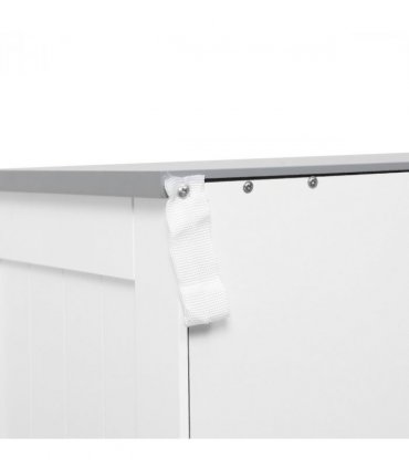 kleankin Freestanding Bathroom Cabinet with 2 Drawers 2 Doors Adjustable Shelf