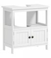 Bathroom Pedestal Under Sink Cabinet White MDF 60H x 60W x 30Dcm Storage Shelves