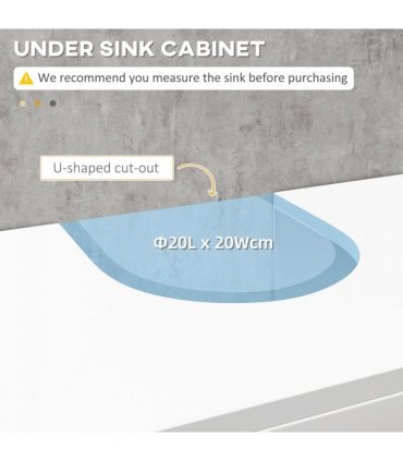 Bathroom Pedestal Under Sink Cabinet White MDF 60H x 60W x 30Dcm Storage Shelves