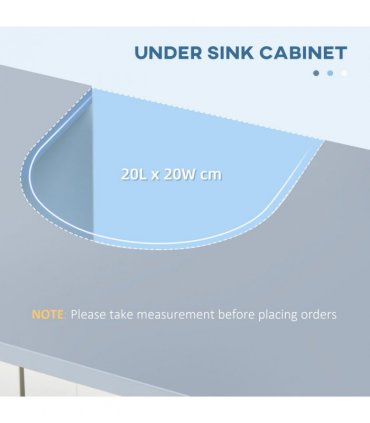 Cabinet White MDF 60W x 33D x 60H cm Bathroom Storage Vanity Unit
