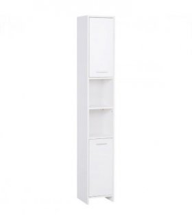 Storage Cabinet White 30L x 30W x 190H cm Engineered Wood Board Modern Aesthetic