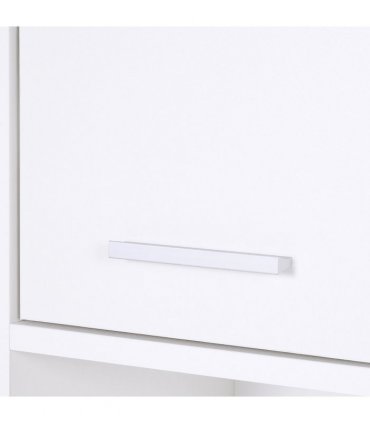 Storage Cabinet White 30L x 30W x 190H cm Engineered Wood Board Modern Aesthetic