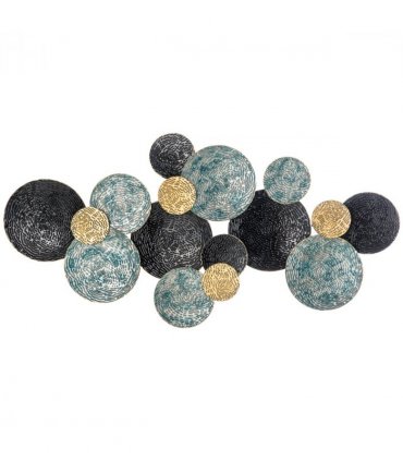 HOMCOM Minimalist Metal Wall Art Circle Home Hanging Wall Sculpture, Blue