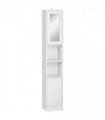 Bathroom Storage Cabinet White Particle Board Tallboy Adjustable Shelves Mirror