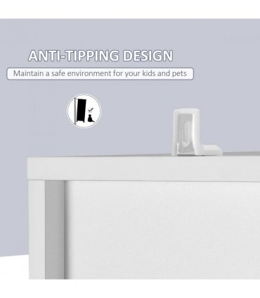 Bathroom Storage Cabinet White Particle Board Tallboy Adjustable Shelves Mirror
