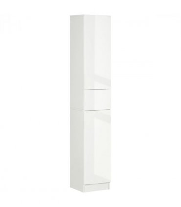 Bathroom Cabinet White 170H x 30W x 28Dcm High Gloss Tallboy Slimline Design