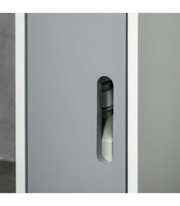 kleankin Freestanding Tall Bathroom Cabinet W/ Open Shelves 3 Cupboards, Grey