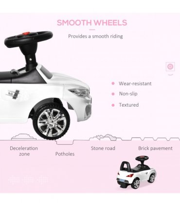 Ride on Car Baby Toddler Walker Foot to Floor Sliding Car Slider White