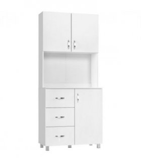 Kitchen Storage Cabinet Wooden Cupboard Organizer Home Furniture, White