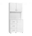 Kitchen Storage Cabinet Wooden Cupboard Organizer Home Furniture, White