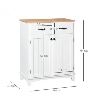Simple Kitchen Cupboard Storage Cabinet w/ Drawer Living & Dining Room