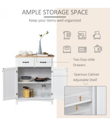 Simple Kitchen Cupboard Storage Cabinet w/ Drawer Living & Dining Room
