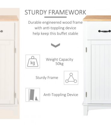 Simple Kitchen Cupboard Storage Cabinet w/ Drawer Living & Dining Room