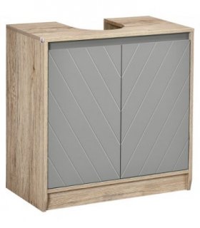 60x60cm Under-Sink Storage Cabinet w/ Adjustable Shelf 2 Doors Cabinet
