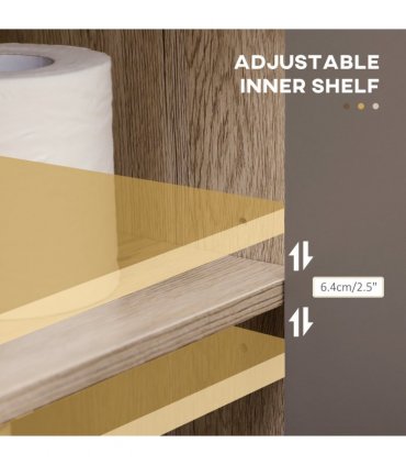 60x60cm Under-Sink Storage Cabinet w/ Adjustable Shelf 2 Doors Cabinet