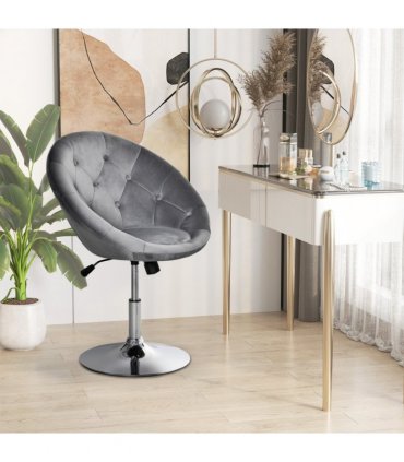 Swivel Dining Height Bar Stool Adjustable Armless Tub Chair Grey