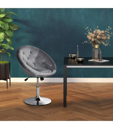 Swivel Dining Height Bar Stool Adjustable Armless Tub Chair Grey