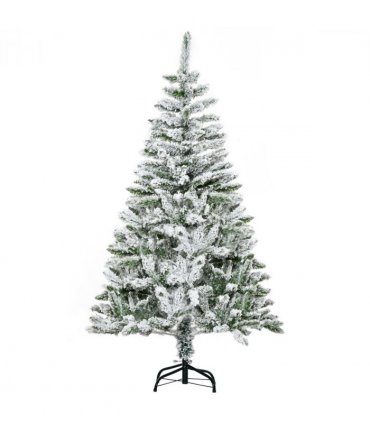 5ft Snow Flocked Artificial Christmas Tree w/ Realistic Branch Tips HOMCOM