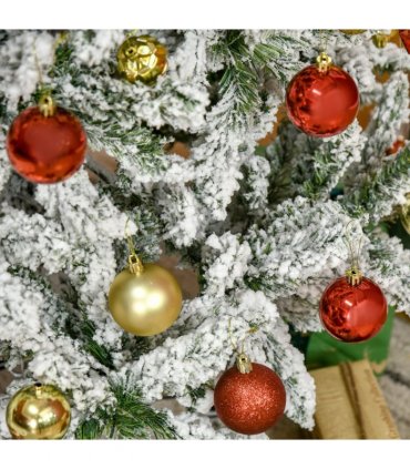 5ft Snow Flocked Artificial Christmas Tree w/ Realistic Branch Tips HOMCOM