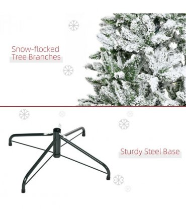 5ft Snow Flocked Artificial Christmas Tree w/ Realistic Branch Tips HOMCOM