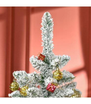 5ft Snow Flocked Artificial Christmas Tree w/ Realistic Branch Tips HOMCOM