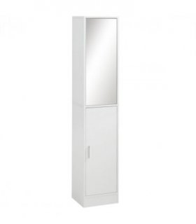 kleankin Tall Mirrored Bathroom Cabinet Tallboy Unit w/Adjustable Shelf White