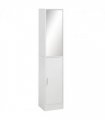 kleankin Tall Mirrored Bathroom Cabinet Tallboy Unit w/Adjustable Shelf White