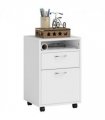 Storage Cabinet White Particle Board 60H x 40W x 35Dcm Filing Cabinet 4 Wheels