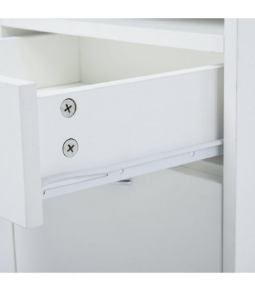 Storage Cabinet White Particle Board 60H x 40W x 35Dcm Filing Cabinet 4 Wheels