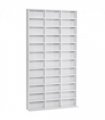 HOMCOM CD DVD Media Storage Shelves Display Shelf Racks Wooden Frame White
