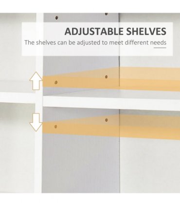 HOMCOM CD DVD Media Storage Shelves Display Shelf Racks Wooden Frame White