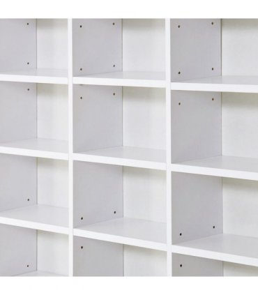 HOMCOM CD DVD Media Storage Shelves Display Shelf Racks Wooden Frame White