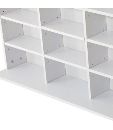 HOMCOM CD DVD Media Storage Shelves Display Shelf Racks Wooden Frame White