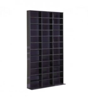HOMCOM CD DVD Media Storage Shelves Display Shelf Racks Wooden Frame Black