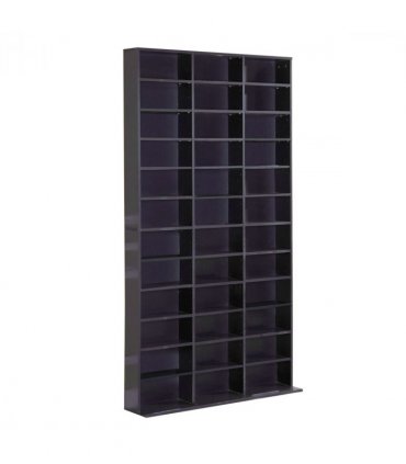 HOMCOM CD DVD Media Storage Shelves Display Shelf Racks Wooden Frame Black