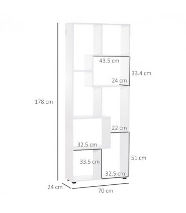 Multipurpose 8-Grid Bookshelf Decorative Shelf, Bathroom, Kitchen White