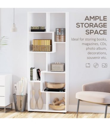 Multipurpose 8-Grid Bookshelf Decorative Shelf, Bathroom, Kitchen White