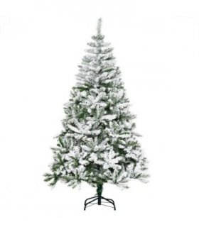 6ft Snow Flocked Artificial Christmas Tree w/ Realistic Branch Tips HOMCOM