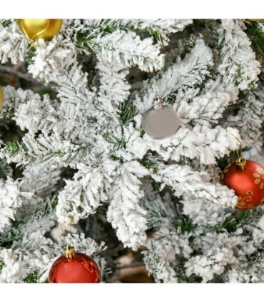 6ft Snow Flocked Artificial Christmas Tree w/ Realistic Branch Tips HOMCOM